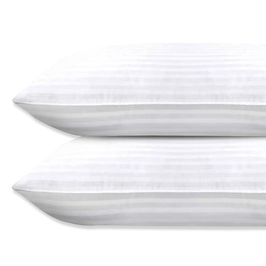 Queen Bed Pillows Set of 2 – 250 Thread Count Soft & Fluffy Down Alternative Pillows, Cooling Breathable Cotton Cover, Hotel-Quality Support for All Sleep Positions (20"x28")
