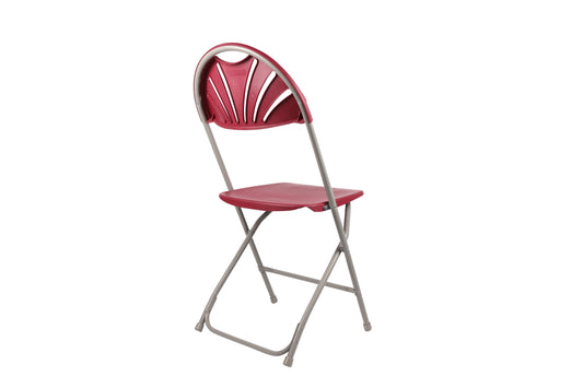 Red Plastic Folding Chair Fan Back- In Store Only