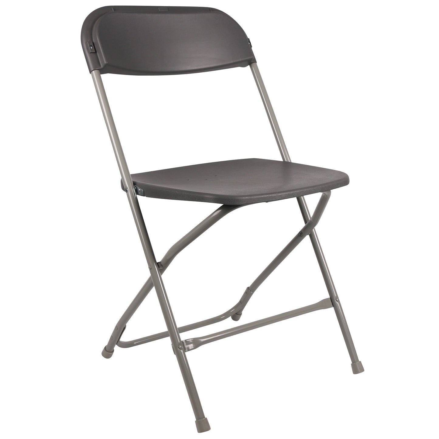 BTExpert Gray Plastic Folding Chair Steel Frame, High Capacity for Office, Wedding, Party, Picnic, Dining, Church, School - Set of 20