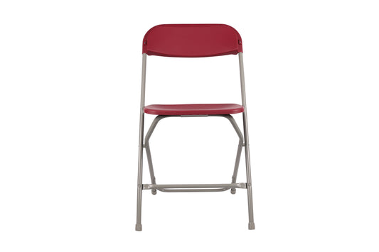 BTExpert Red Plastic Folding Chair Steel Frame, High Capacity for Office, Wedding, Party, Picnic, Dining, Church, School - Set of 20
