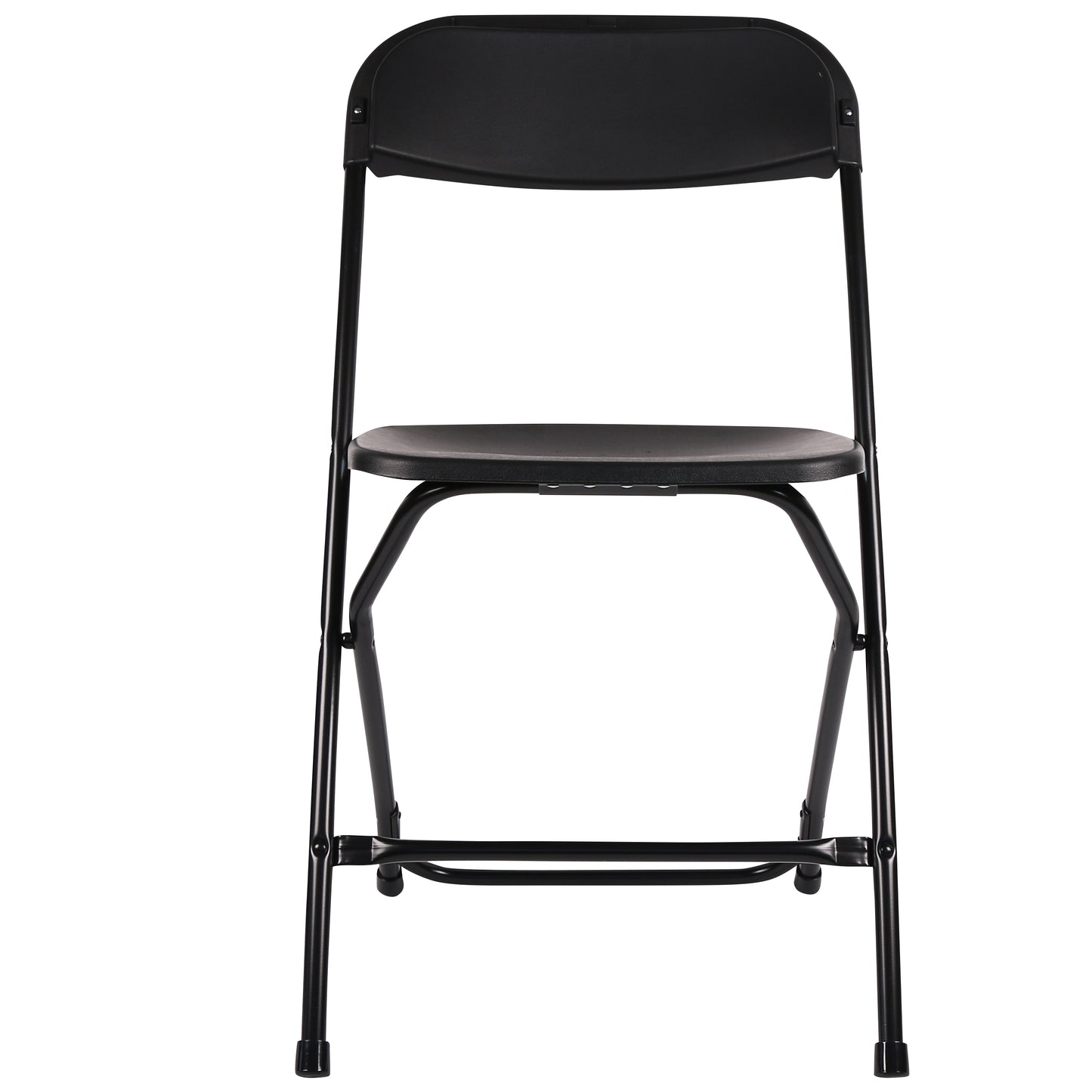 BTExpert Black Plastic Folding Chair Steel Frame, High Capacity for Office, Wedding, Party, Picnic, Dining, Church, School - Set of 20