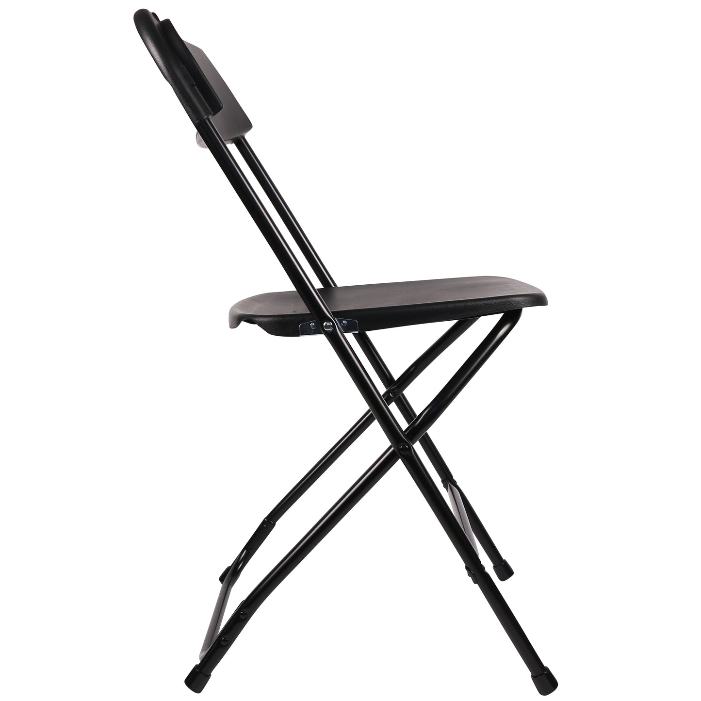 BTExpert Black Plastic Folding Chair Steel Frame, High Capacity for Office, Wedding, Party, Picnic, Dining, Church, School - Set of 20