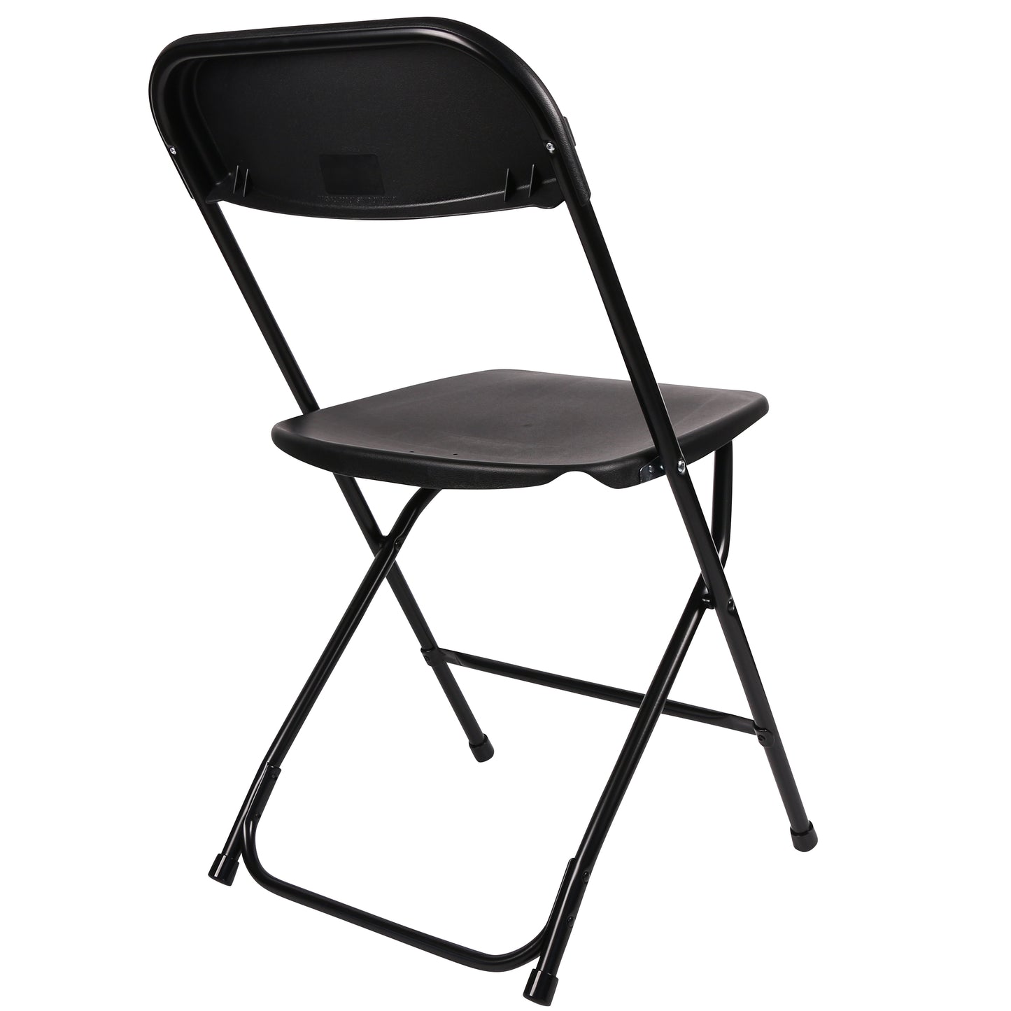 BTExpert Black Plastic Folding Chair Steel Frame, High Capacity for Office, Wedding, Party, Picnic, Dining, Church, School - Set of 20
