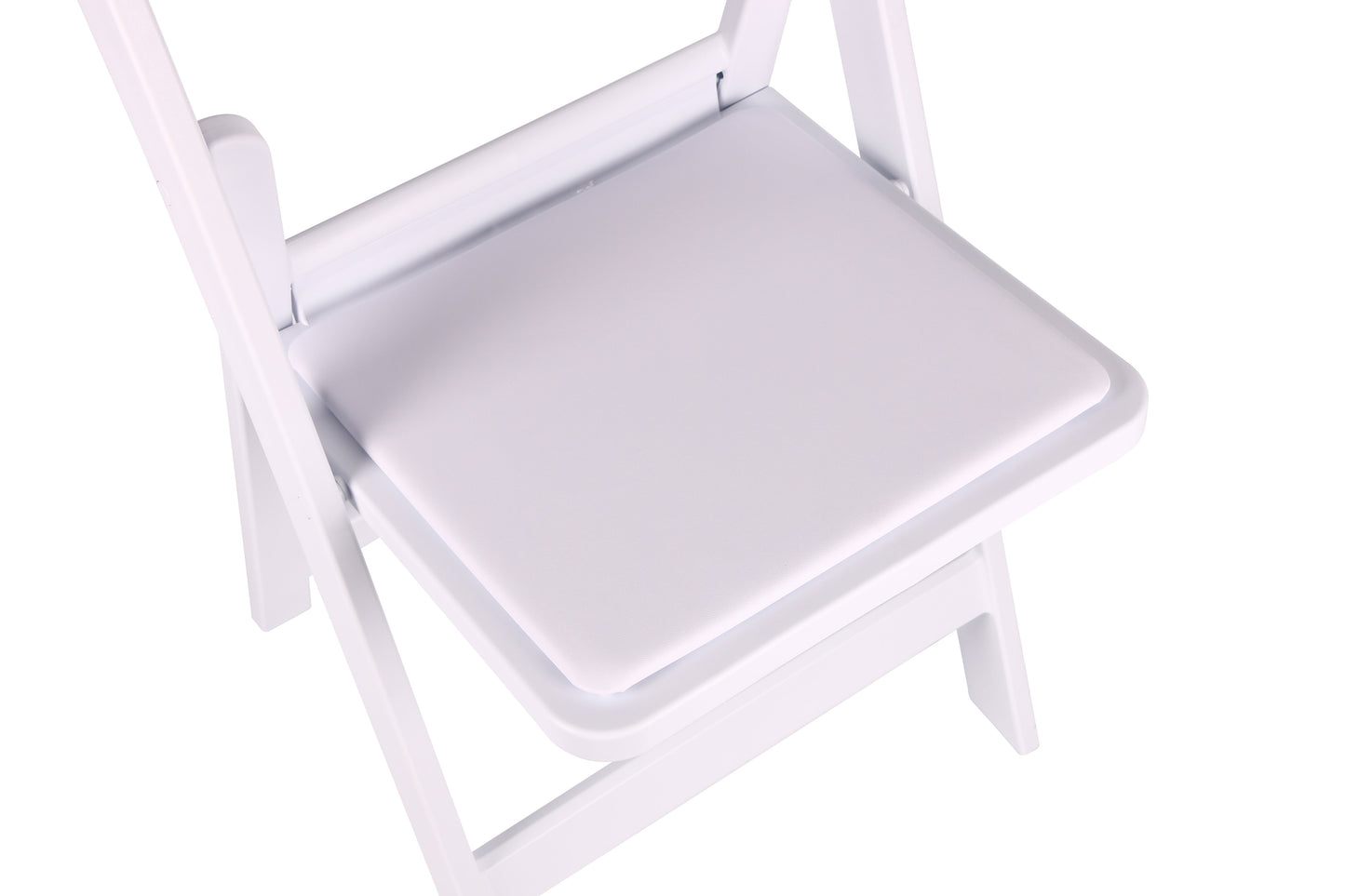 BTExpert Resin Folding Chair White Vinyl Padded Seat, Lightweight Indoor Outdoor Use for Home, Events, Dining, Church, Weddings - Set of 100