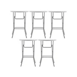 BTExpert 32" Round 43" Bar Height White Granite Plastic Folding Table Portable Commercial Table - Set of 5