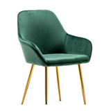 NEW - TWO Tasmia Velvet Emerald Green Accent Bucket Upholstered Dining Chairs - Set of 2