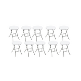 BTExpert 24" Round White Folding Table – Portable Commercial Set of 10 for Event, Party, Dining, Indoor/Outdoor