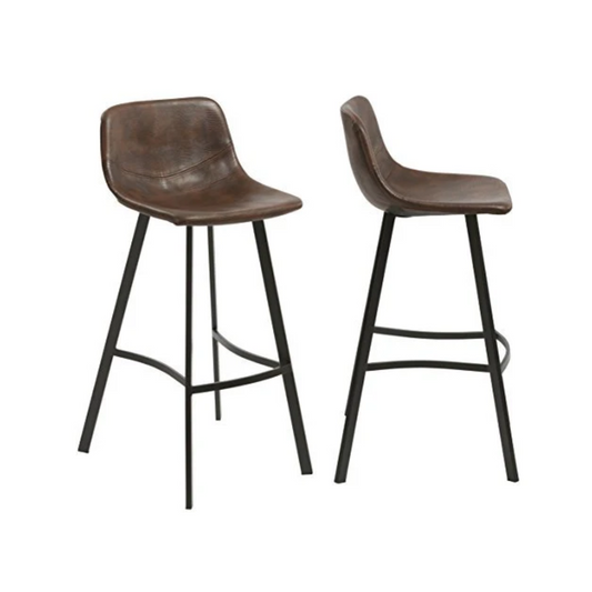 BTExpert 5073-2 30" Faux Leather Crocodile Skin Metal Barstool Brown - Set of 2