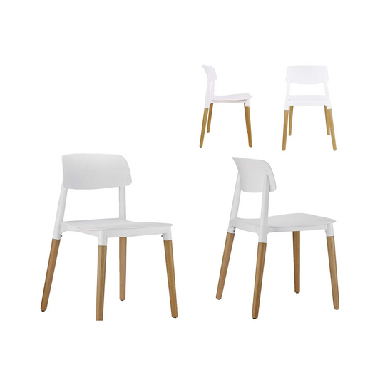 BTEXPERT 5080 Halime Dining Chairs Set of 4, Wood, White
