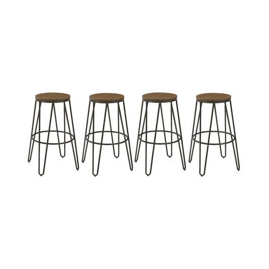 BTEXPERT 5082-4 Round Bistro Dining Stools Chair, 30, Kate and Laurel Tully Backless Modern Wood