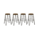 BTEXPERT 5082-4 Round Bistro Dining Stools Chair, 30, Kate and Laurel Tully Backless Modern Wood