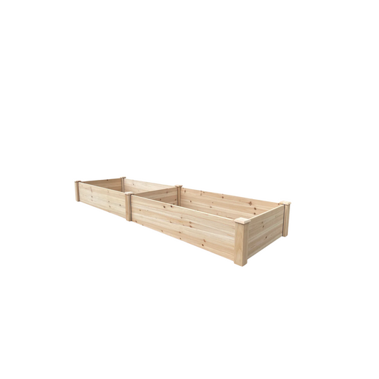 BTExpert 8ft x 2ft Raised Garden Bed Divisible Wooden Planter Box for Vegetables, Flowers, Patio, Balcony, Backyard, with Liner - Clear Natural