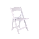 BTExpert Resin Folding Chair Vinyl Padded Seat Indoor Outdoor lightweight Set for Home White One
