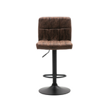 BTExpert Adjustable Industrial Metal upholstered Swivel Brown Rustic Dining Barstool Chair , Back