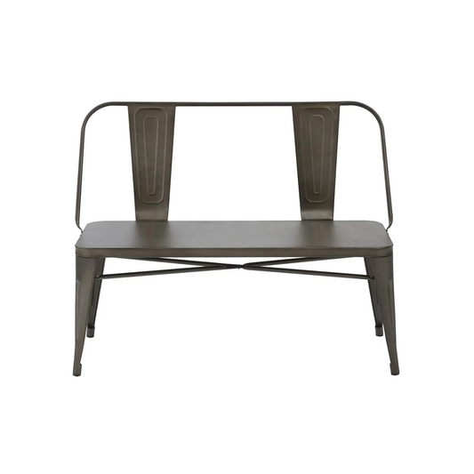 BTEXPERT AM5061CC Industrial Dining Chair Steel Frame Bench, Bronze Metal, 5061CC