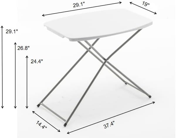 BTExpert Personal Folding Utility Table 2.5ft 29"x19", Adjustable Height, Lightweight, Portable, Picnic Camping Office Home Party Indoor Outdoor