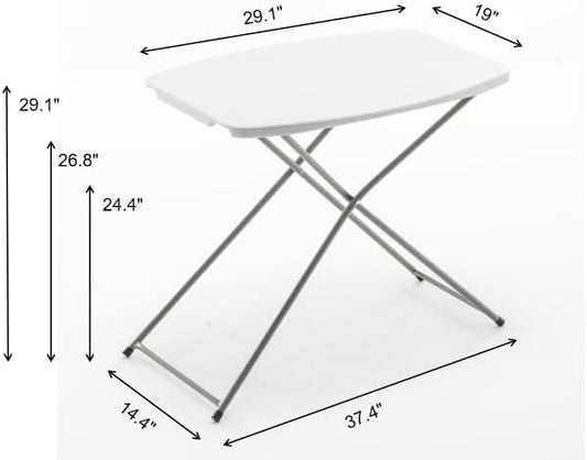 BTExpert Personal Folding Utility Table 2.5ft 29"x19", Adjustable Height, Lightweight, Portable, Picnic Camping Office Home Party Indoor Outdoor