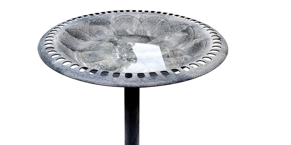 BTExpert - Birdbath Stone Gray 28" Height Outdoor Garden Decor Vintage Solar Pump Bird With Multiple Nozzles