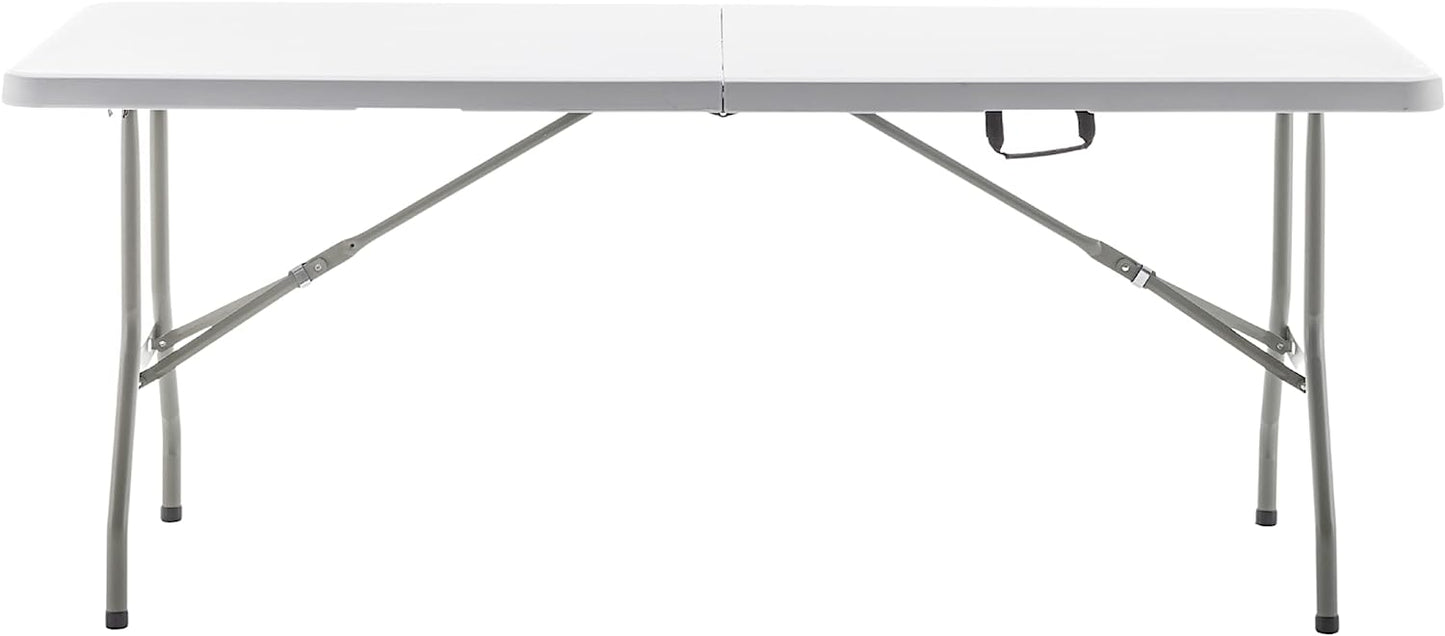 BTExpert 6ft Fold-in-Half Folding Utility Table 72"x29.5", Lightweight, Portable with Carrying Handle for Indoor Outdoor - Set of 5