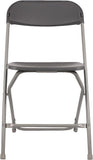 BTExpert Gray Plastic Folding Chair, Steel Frame, High Capacity, Lightweight Office, Wedding, Party, Picnic, Kitchen, Dining, Church, School