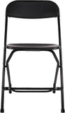 BTExpert Black Plastic Folding Chair, Steel Frame, Commercial High-Capacity Lightweight Seat for Office, Event, Church, School, Party, Dining