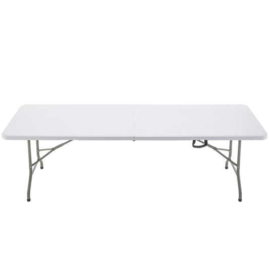 BTExpert 8-Foot - 96" long White Plastic Folding Table Portable 30" Wide , 29" High, Indoor Outdoor Events Banquet Dining Party Patio Set of 5