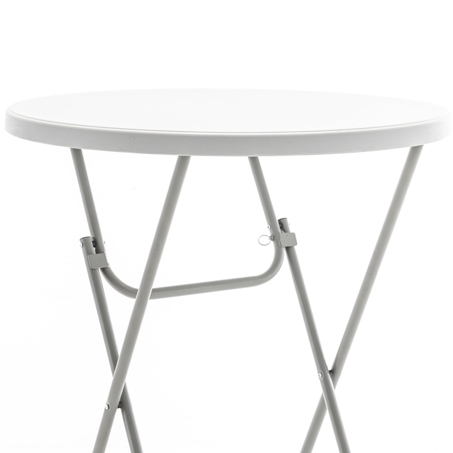 BTExpert 32" 2.6-Foot Round 43" Bar Height White Folding Table - In Store Only
