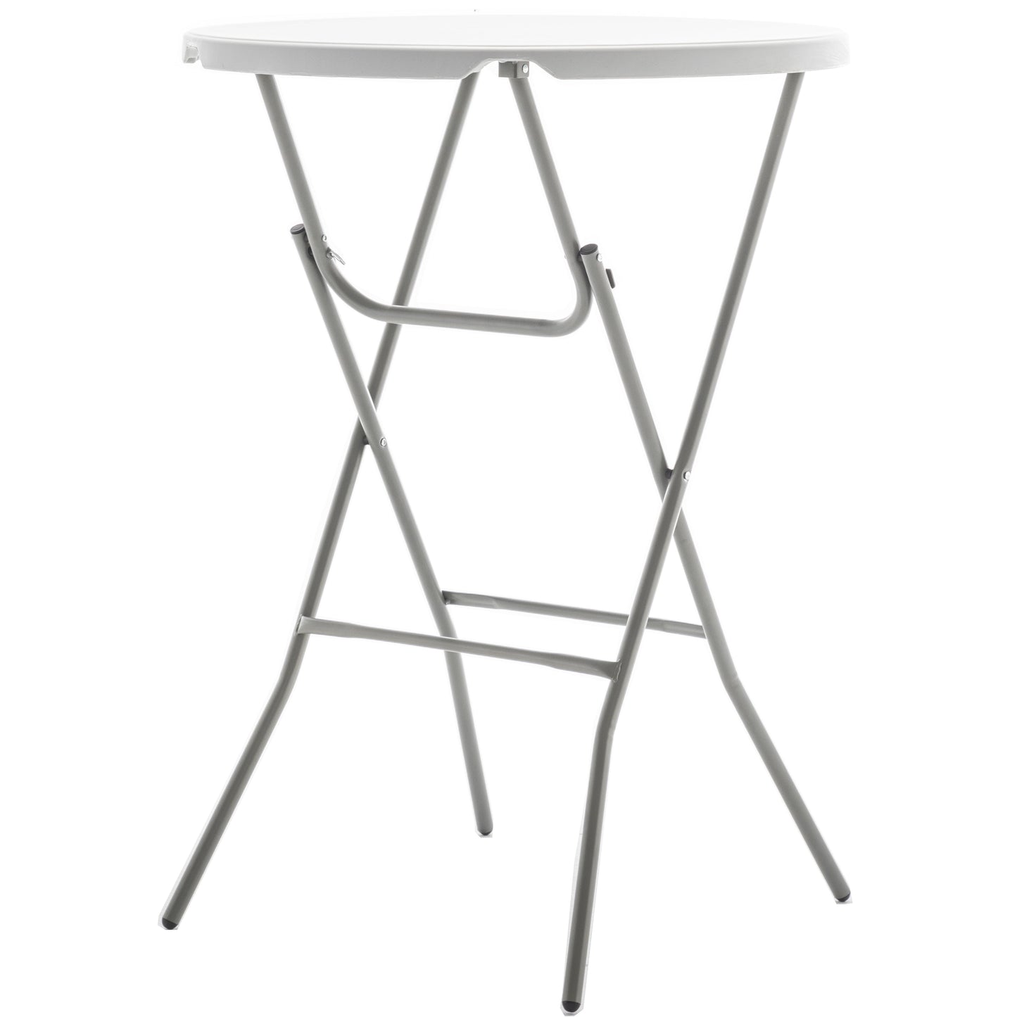 BTExpert 32" 2.6-Foot Round 43" Bar Height White Folding Table - In Store Only