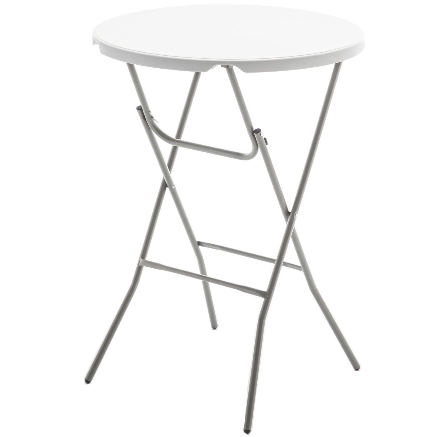 BTExpert 32" 2.6-Foot Round 43" Bar Height White Folding Table - In Store Only