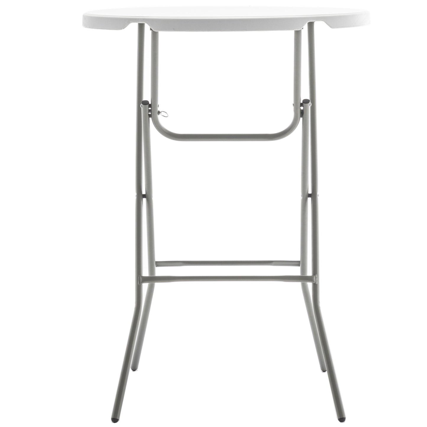 BTExpert 32" 2.6-Foot Round 43" Bar Height White Folding Table - In Store Only