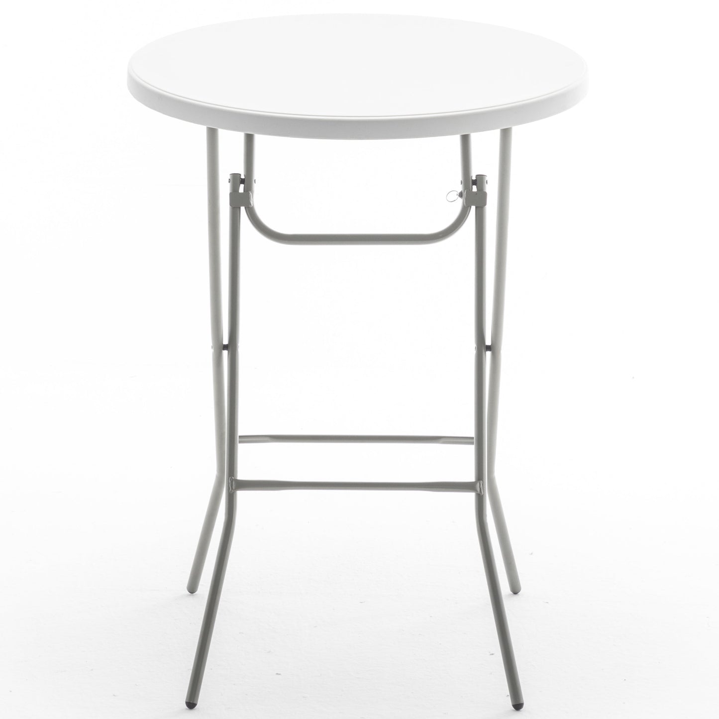 BTExpert 32" 2.6-Foot Round 43" Bar Height White Folding Table - In Store Only