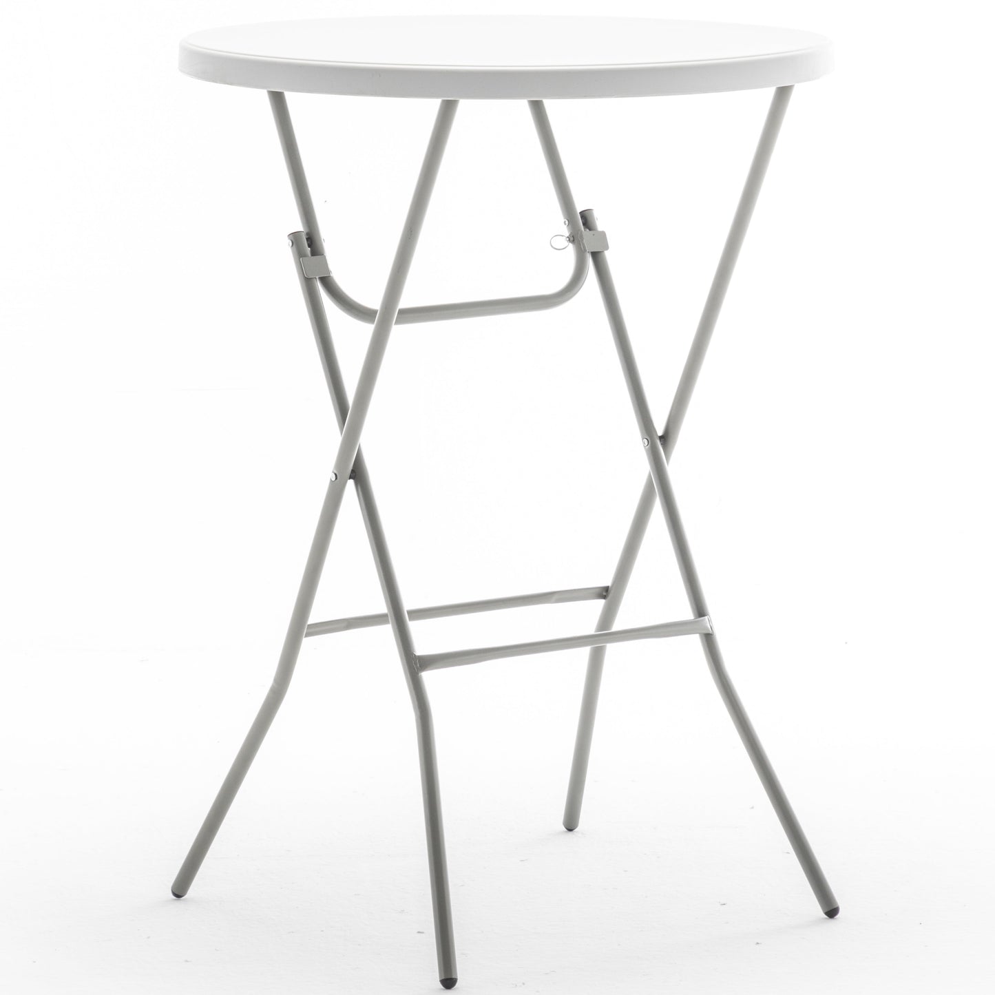 BTExpert 32" 2.6-Foot Round 43" Bar Height White Folding Table - In Store Only