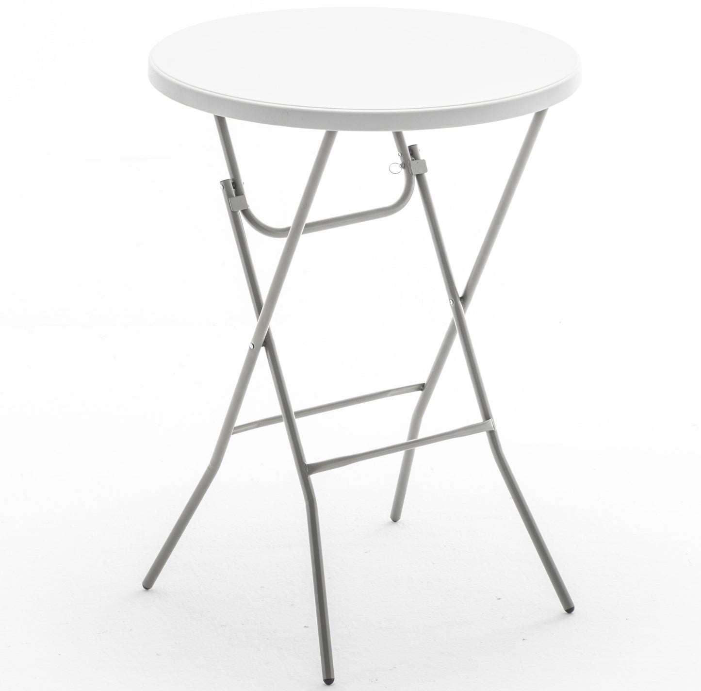 BTExpert 32" 2.6-Foot Round 43" Bar Height White Folding Table - In Store Only