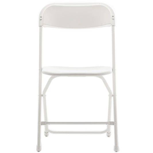 BTExpert White Plastic Folding Chair Steel Frame High Capacity lightweight Set for Kitchen Dining Church School - Set of 20