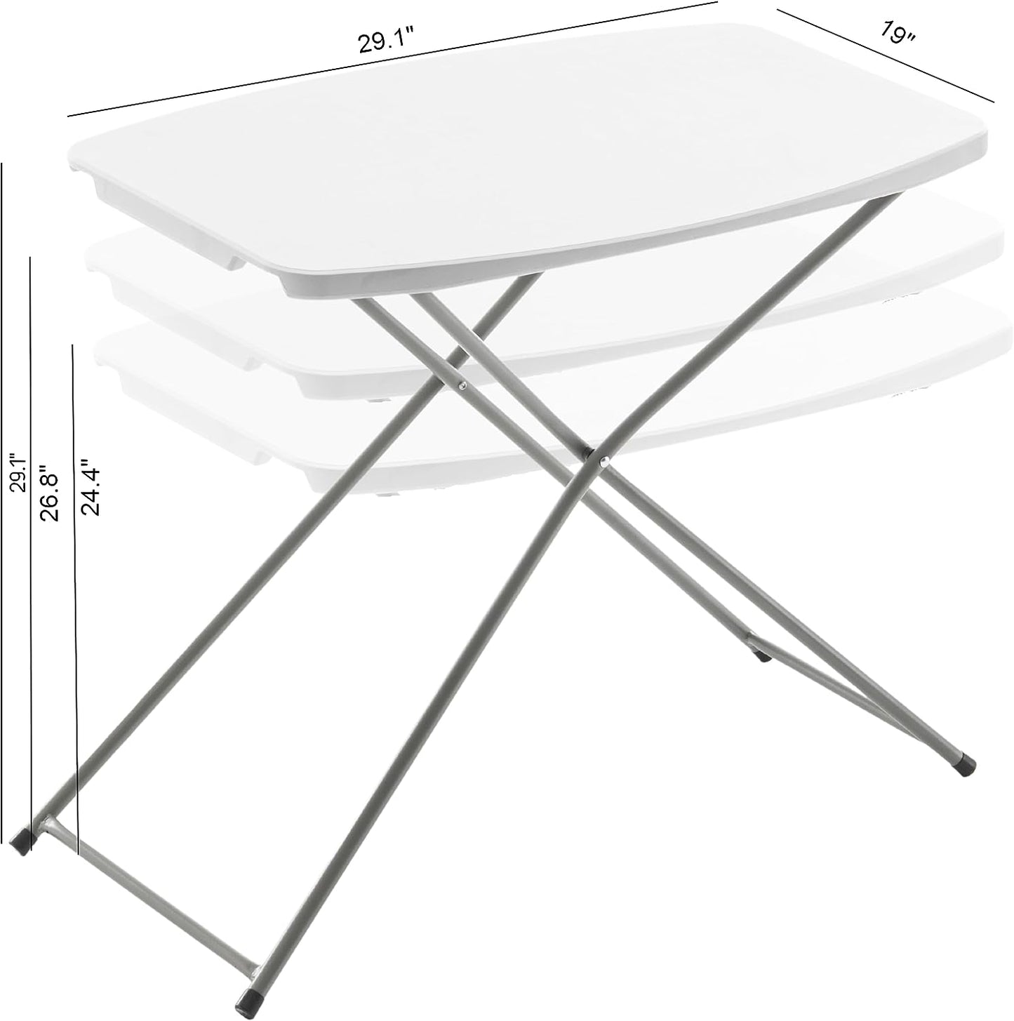 BTExpert 2.5ft Personal Folding Utility Table 29" x 19", Lightweight, Adjustable Height, Portable with Carrying Handle for Indoor Outdoor - Set of 5
