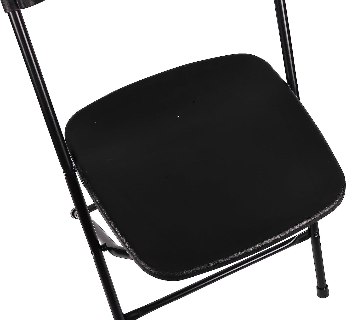 BTExpert Black Plastic Folding Chair, Steel Frame, High Capacity, Lightweight – Office, Wedding, Party, Picnic, Kitchen, Dining, Church, School - Set of 6