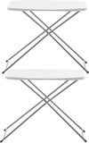 BTExpert Personal Folding Utility Table 2.5ft 29"x19", Lightweight, Adjustable Height, Portable Office Home Party Indoor Outdoor - Set of 2