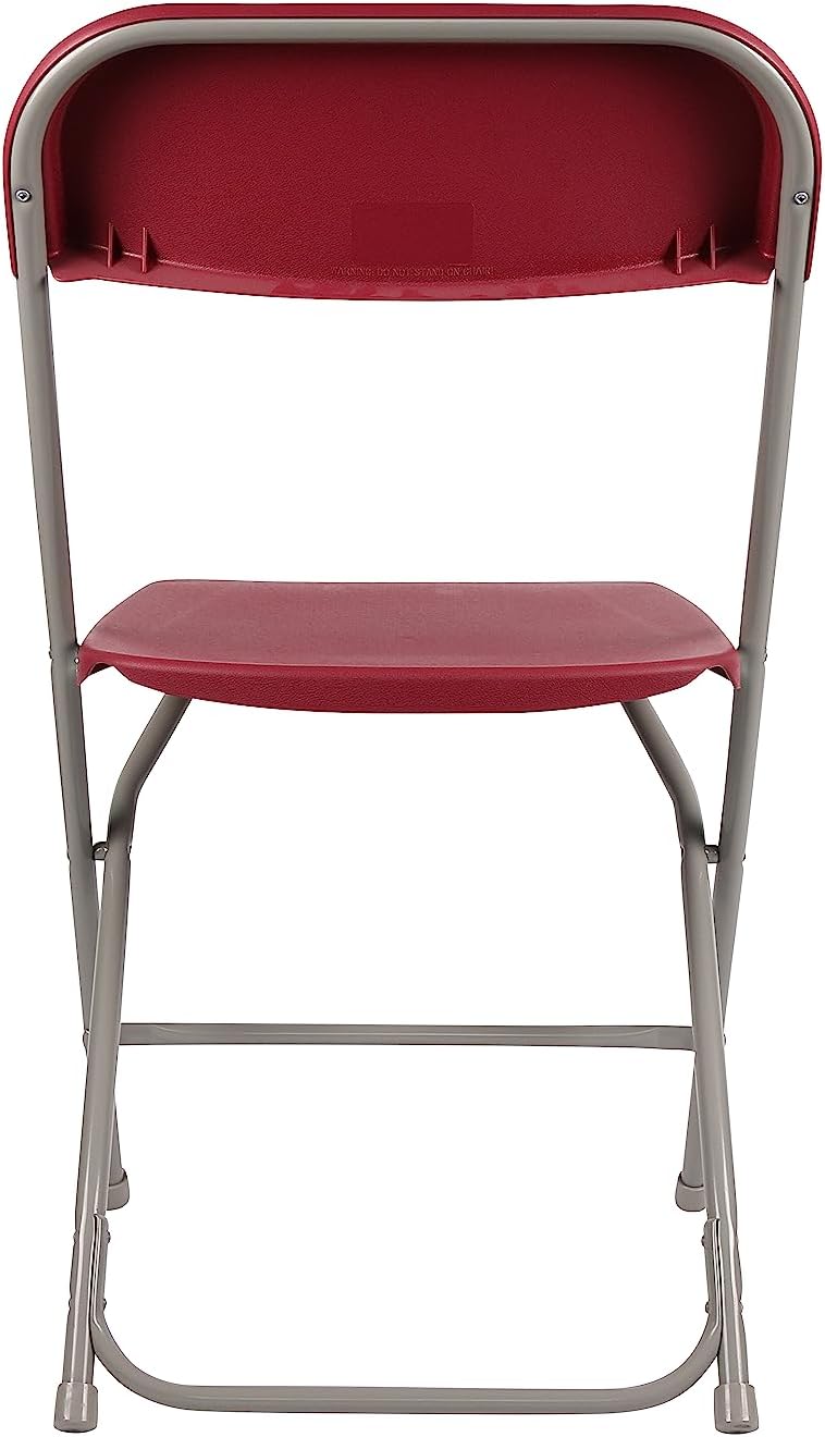 100 Red Plastic Folding Chairs Steel Frame, High-Capacity, Lightweight for Office, Wedding, Party, Picnic, Dining, School - Set of 100