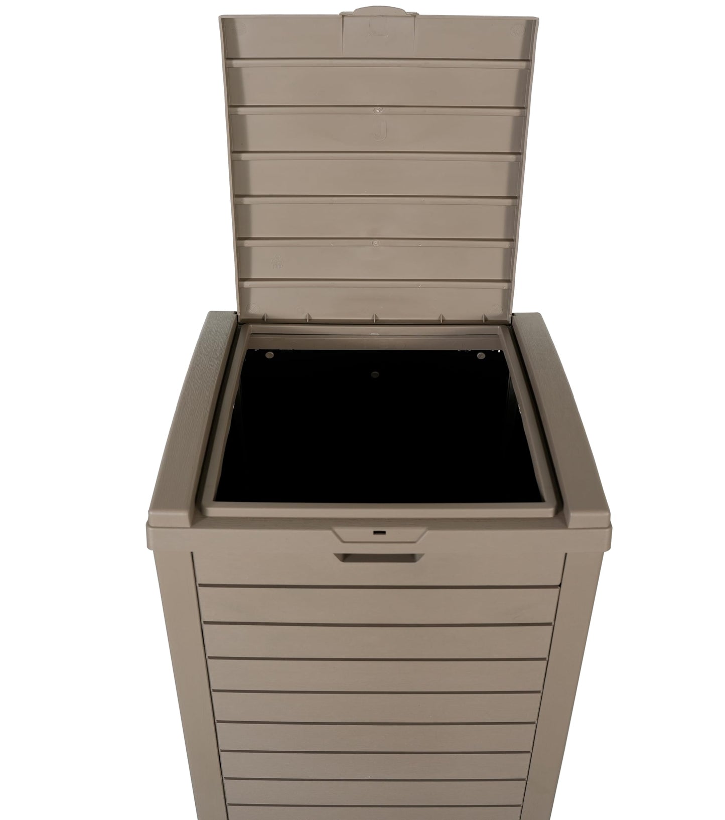 BTExpert 31-Gallon Outdoor Trash Can – Waterproof Resin, Double Lid, Drip Tray, Hidden Bin for Patio, Kitchen, Backyard, Deck, Gray