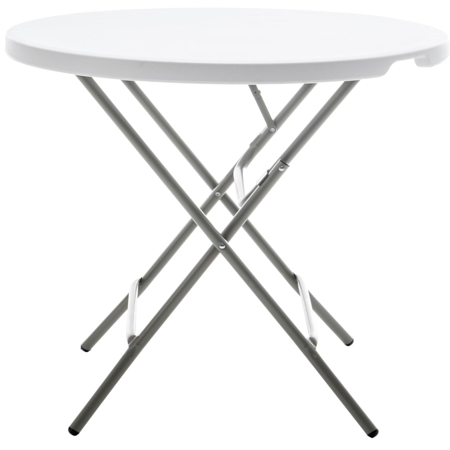 BTEXPERT Folding Card Portable, 32" Round Plastic Table 2 Adult Chairs for Board Games Nights Gatherings Party Home Indoor Outdoor Lightweight, 3 Piece Set, White & Granite White