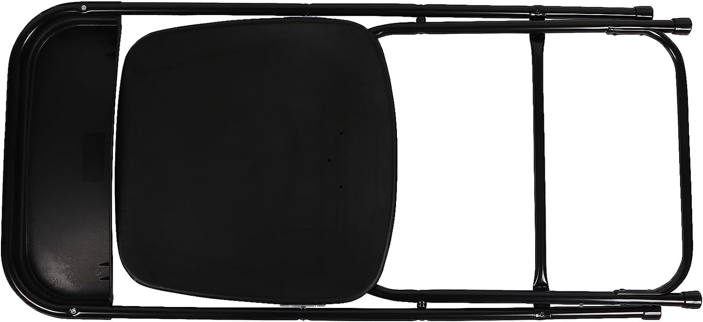 BTExpert Black Plastic Folding Chair, Steel Frame, High Capacity, Lightweight – Office, Wedding, Party, Picnic, Kitchen, Dining, Church, School - Set of 6