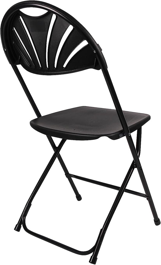 BTExpert Black Plastic Folding Chair Fan Back- In Store Only
