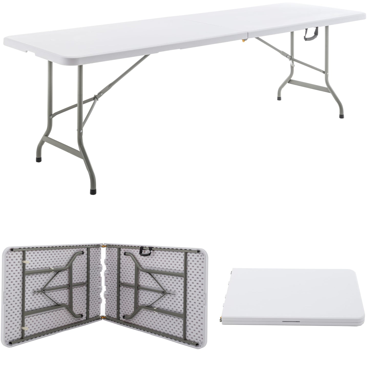 BTExpert 8-Foot - 96" long White Plastic Folding Table Portable 30" Wide , 29" High, Indoor Outdoor Events Banquet Dining Party Patio