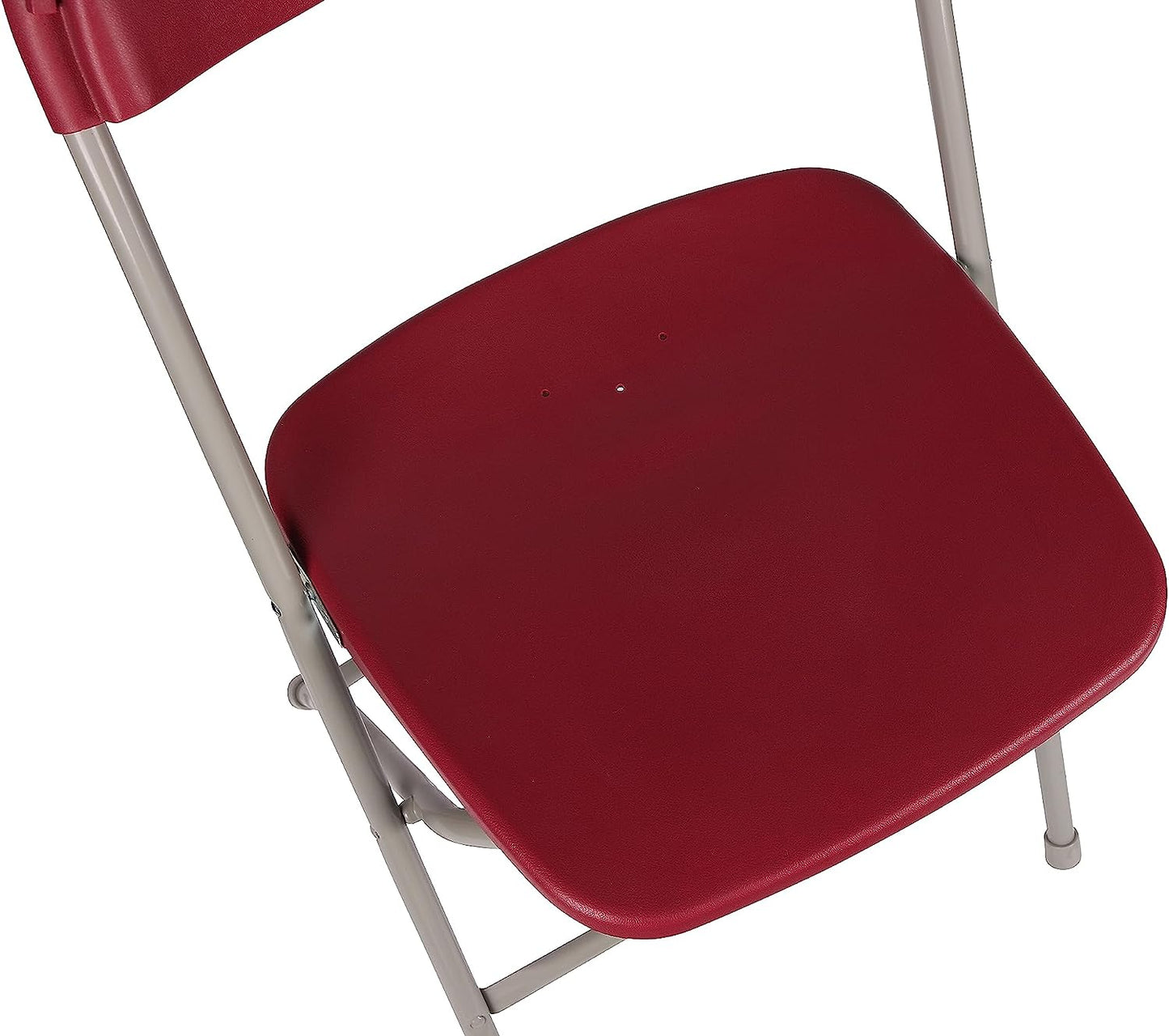 BTExpert Red Plastic Folding Chair, Steel Frame, High Capacity, Lightweight Office, Wedding, Party, Picnic, Kitchen, Dining, Church, School