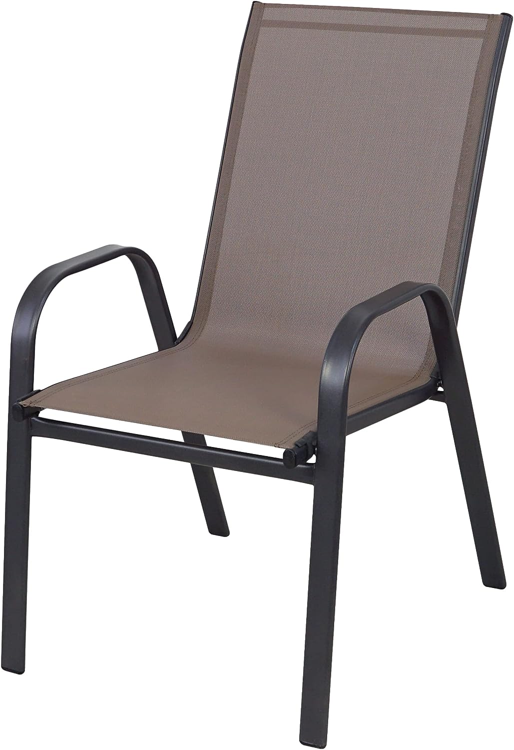 BTExpert Indoor Outdoor 27.5" Square Restaurant Table Stainless Steel Silver Aluminum + 2 Brown Flexible Chairs