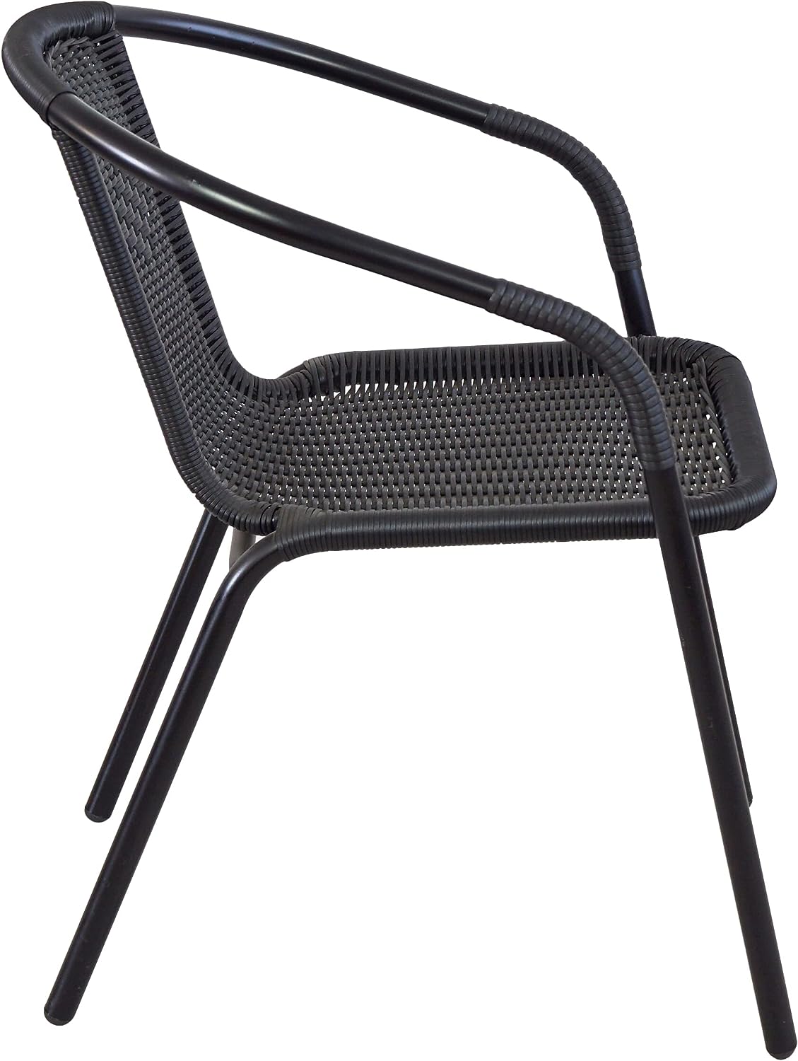 BTExpert 27.5" Square Restaurant Table Stainless Steel Silver Aluminum + 2 Black Restaurant Chairs
