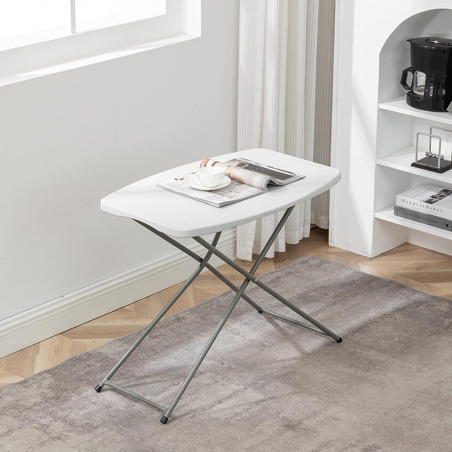 BTExpert Personal Folding Utility Table 2.5ft 29"x19", Adjustable Height, Lightweight, Portable, Picnic Camping Office Home Party Indoor Outdoor