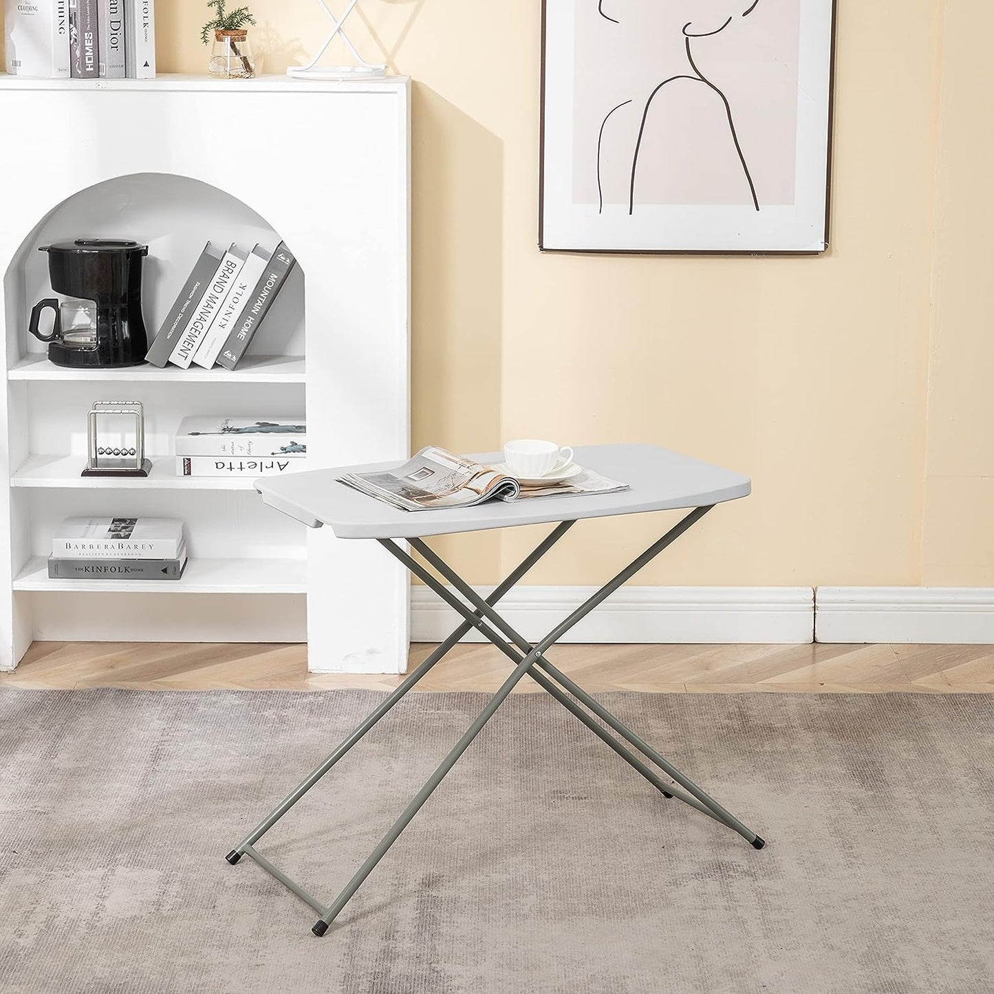 BTExpert Personal Folding Utility Table 2.5ft 29"x19", Lightweight, Adjustable Height, Portable Office Home Party Indoor Outdoor - Set of 2