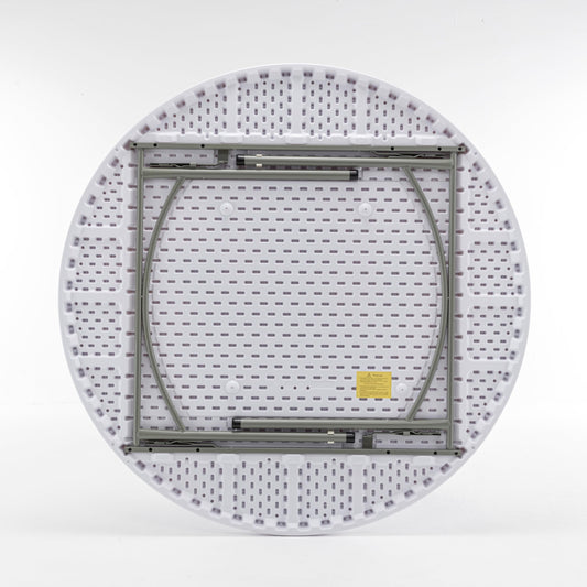 BTEXPERT 5-Foot - 60"- White Round Plastic Folding Table Full Top Commercial Portable Home Kitchen