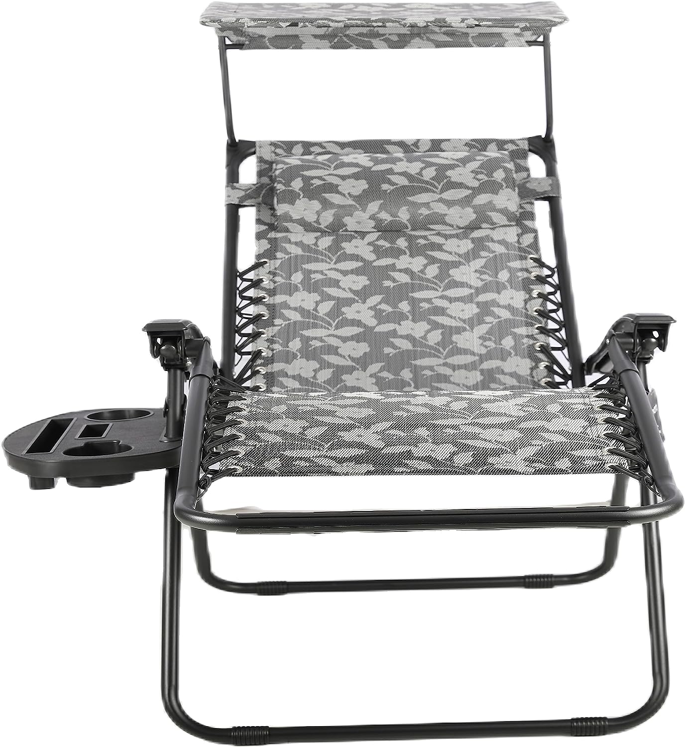 BTEXPERT Zero Gravity Chair Lounge Outdoor Pool Patio Beach Yard Garden Sunshade Utility Tray Cup Holder Black
